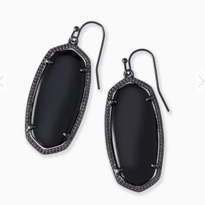 Kendra Scott Elle oval drop earrings gunmetal